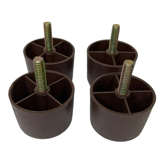 ProFurnitureParts 1.5 Brown Round HDPE Plastic Sofa Leg W/Bolt Set of 4