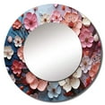 thumbnail image 2 of Designart "Apple Blossom euphony I" Apple Blossom Round Mirror Wall Decor Traditional - Large Coral Round Bathroom Mirror - Round Mirror - 29" x 29", 2 of 6