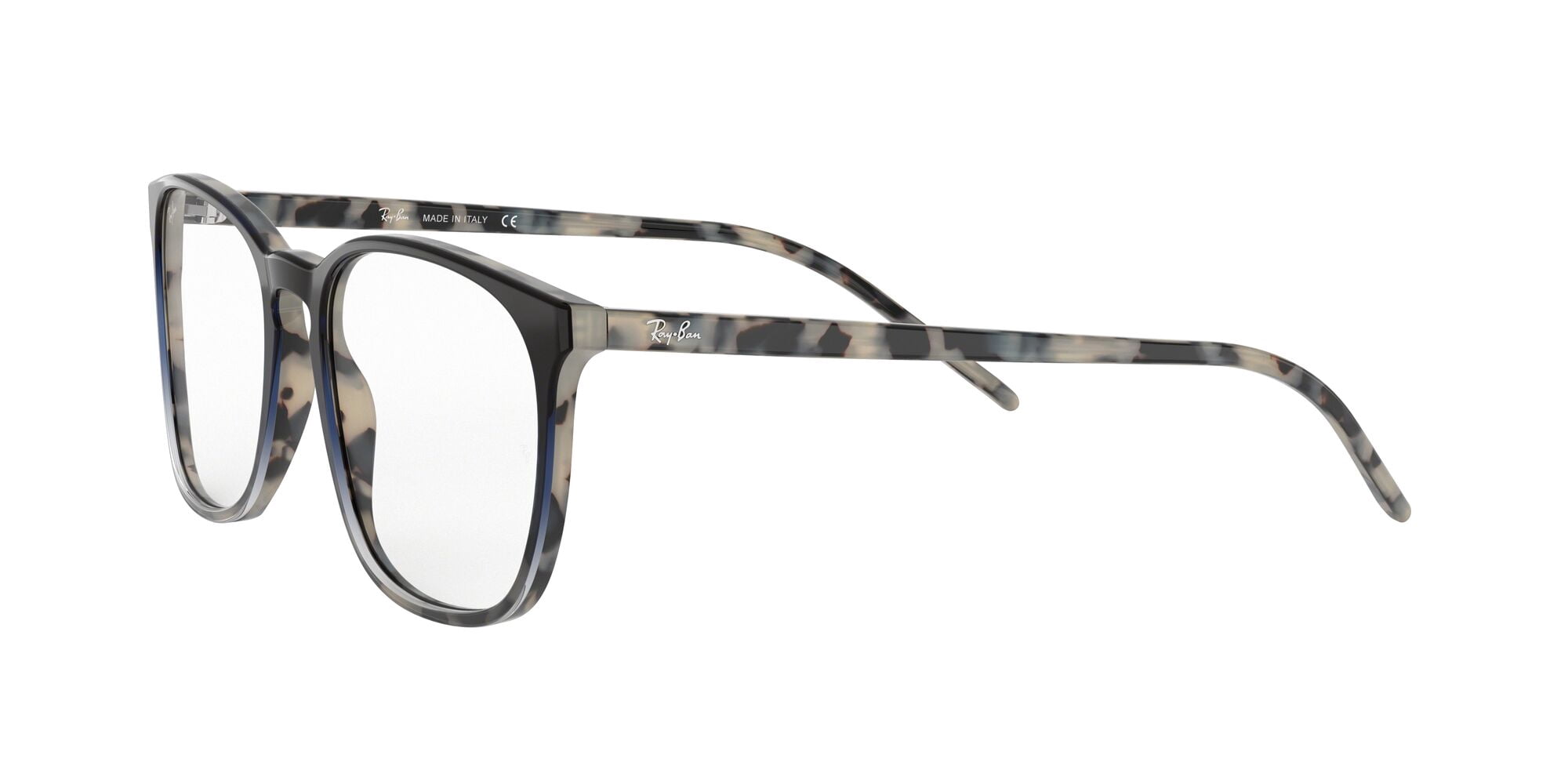Ray-Ban RB5387 Optics Glasses, Prescription Eyeglasses with Case, Demo Lens/Blue Gradient Havana Beige, Size 54