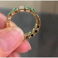 thumbnail image 2 of Stunning Created Emerald Octagon-Cut Vibrant Green Gemstone Band Full Eternity Ring 925 Sterling Silver Elegant Green Diamond-Inspired Gift for Women Rose Gold 12, 2 of 2
