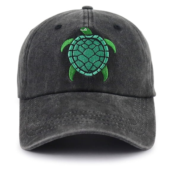 Sea Turtle Hat for Women Men, Funny Adjustable Embroidered Wild Animals Baseball Cap