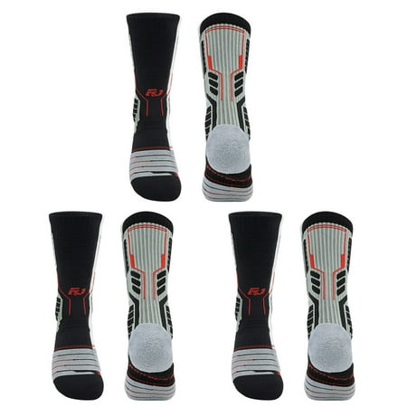 

Basketball Socks 3 Pack Cushioned Sports Socks Crew Socks for Men & Women Style4，G98100