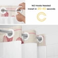 thumbnail image 2 of Pastoral Tulips No Hooks Shower Curtain with Snap-in Liner Bouquet of Flowers Pink Ribbon Retro Linen Shower Curtains for Bathroom, Waterproof, Easy Install, Washable 36"x78", 2 of 9