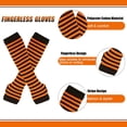 thumbnail image 2 of 1 Set Womens Striped Knee High Socks Long Knitted Arm Warmers Fingerless Gloves for Halloween Costume (Socks+Gloves), 2 of 8