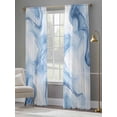 thumbnail image 4 of Marble Blue Sheer Curtains 84 Inch Length 2 Panels Set, Abstract Modern Minimalist Solid Ombre Voile Window Treatment Rod Pocket Curtains Sheers Drapes for Bedroom/Living Room/Kitchen 52"x84"x2, 4 of 7