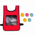 thumbnail image 2 of Sticky Ball Dodgeball Vest Set, Hook and Loop Target Game with 5 Soft Balls, Outdoor Party Activity for Family Red Set, 2 of 5