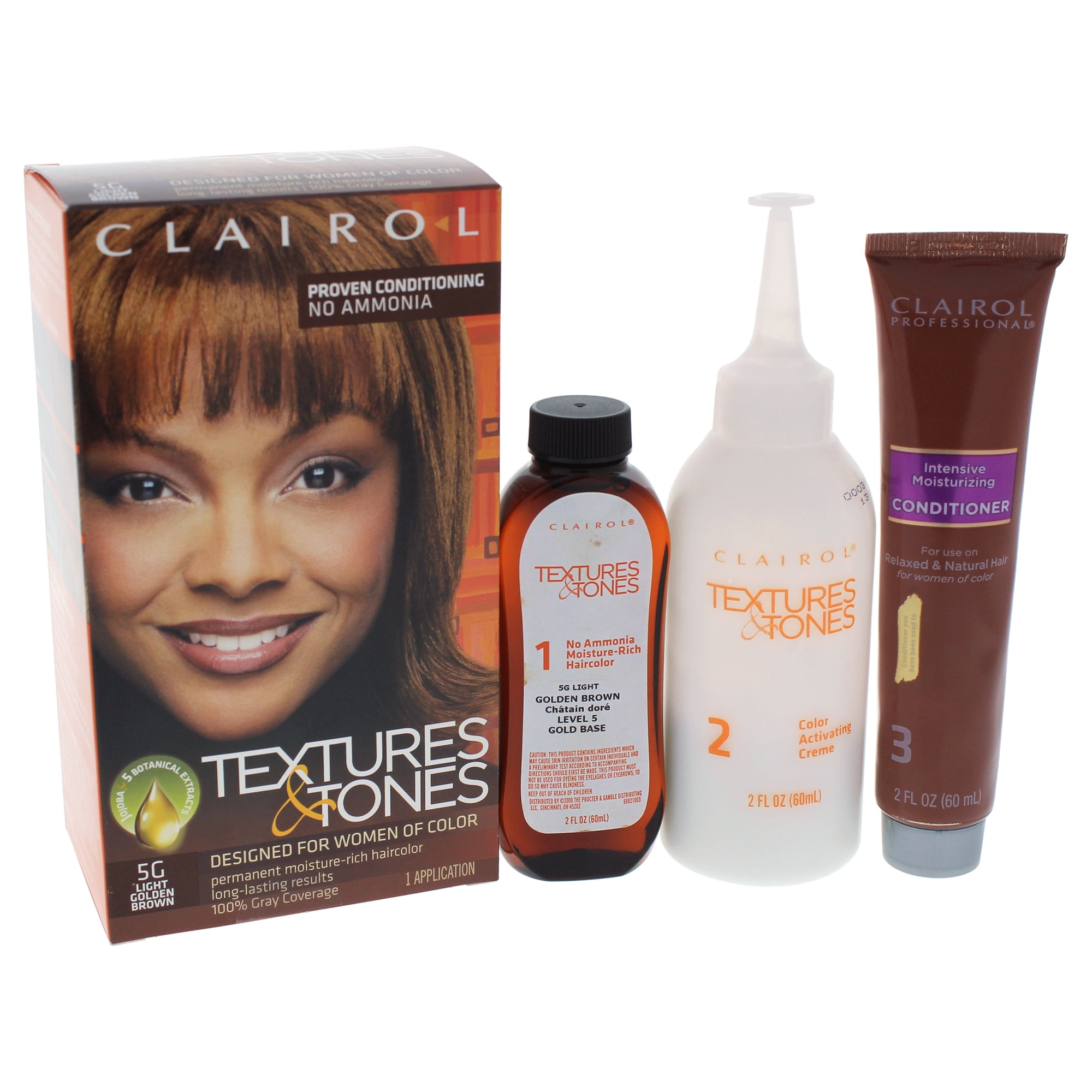Clairol Textures & Tones Permanent Moisture-Rich Haircolor - # 5G Light Golden Brown - 1 Application Hair Color Clairol Textures & Tones Permanent Moisture-Rich Haircolor - # 5G Light Golden Brown - 1 Application Hair Color