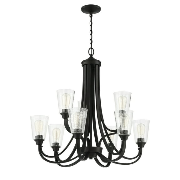 Craftmade  Grace Chandelier 9 - Espresso  (Clear Seeded Glass)