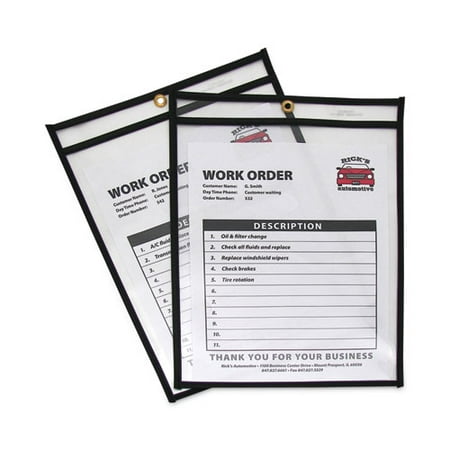 Shop Ticket Holders, Stitched, Both Sides Clear, 75 Sheets, 9 X 12, 25/box | Bundle of 2 Boxes