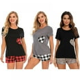 thumbnail image 6 of Ladies Shorty Pyjamas Women's Ultra Soft Plaid Shorts Pajamas Set Short Sleeve Pajamas Pajamas S-XXL, 6 of 7