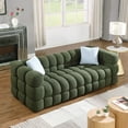 thumbnail image 2 of Luxurious Olive Green Boucle 3-Seater Marshmallow Sofa | 84.3" Wide | Human-Engineered for USA Comfort | Plush Foam Cushions | Modern Living Room Furniture, 2 of 8