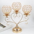 thumbnail image 1 of Candelero de cristal BLESIY soporte de candeliere de hierro Decoración de comedor Navidad, 1 of 8