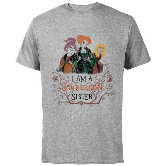 Disney Hocus Pocus I Am a Sanderson Sister - Short Sleeve Cotton T-Shirt for Adults - Customized-Athletic Heather