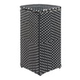 thumbnail image 4 of happimess Chloe 15.56-Gallon All-Weather Wicker/Metal Corner Hideaway Outdoor Trash Can for Package Delivery, Patio Furniture, Cushions, Gardening Tools, Pool Supplies, Dark Navy/White, HPM1200E, 4 of 9