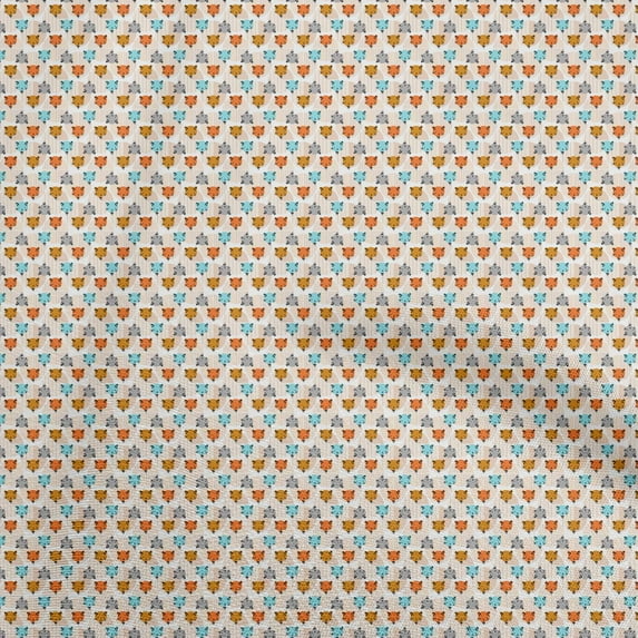 oneOone Cotton Silk Light Brown Fabric Kids Animal Sewing Fabric By The Yard Printed Diy Clothing Sewing Supplies 42 Inch Wide