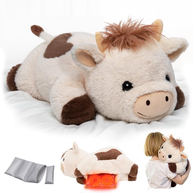 Peluche pesado Mewaii Cow con almohadilla térmica de 2.13 libras
