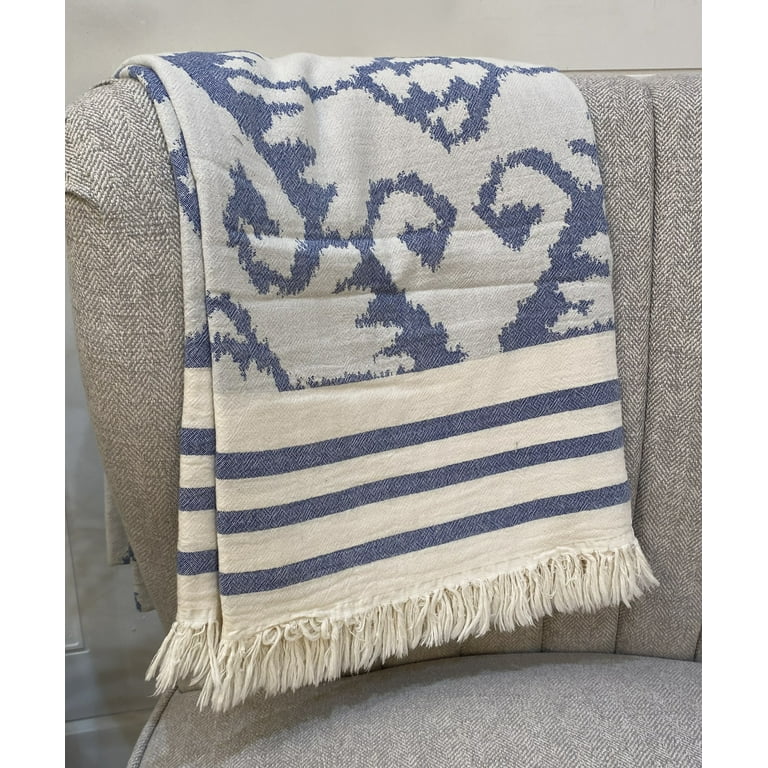 Throw Blanket Salina Classic Navy Nativity 100 Cotton