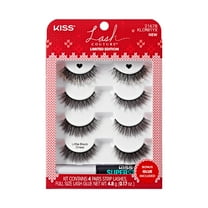 KISS Lash Couture Faux Mink Holiday False Eyelashes, 'Little Black Dress' - 4 Pairs Glue