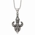 thumbnail image 1 of Stainless Steel Antiqued & Polished Fleur de lis Necklace; 24 inch; Lobster (Fancy) Clasp; for Adults and Teens; for Women and Men, 1 of 1