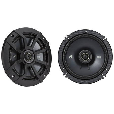 KICKER 48ESC65 - 6.5 inch Coaxial, 230 Watts Peak, 2-Way Car Speakers, Black Grilles, Poly-Blend Cone, 13mm Tweeter, Zero Tweeter Protrusion
