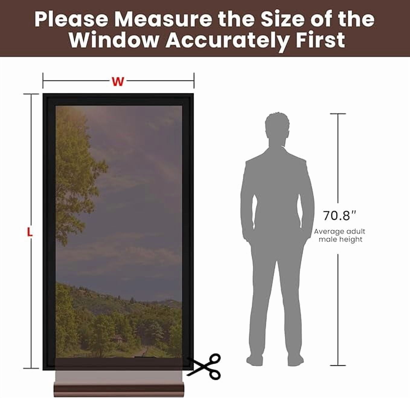 Fancy-Fix Privacy Film 78.8 in x 35.4 in Solid Color Privacy Static Cling Reflective Window Film