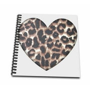 3dRose Heart Leopard Print Animal Prints Fashion - Drawing Book, 8 by 8-inch