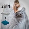 thumbnail image 4 of MerryLife Weighted Blanket 15 lbs 48" X 72" Twin Size | Duvet Cover Removable | Glass Beads Filling Heavy Blanket Teal Blue, 4 of 5