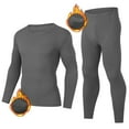 thumbnail image 4 of USNSM Mens Thermal Underwear Set Soft Comfortable Thermals Base Layer Top and Bottom Ultra Soft Sets for Men Gray L, 4 of 9