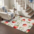 thumbnail image 3 of Area Rugs 3'x5', Farmhouse Fruits Carpet Runner Indoor Outdoor Rugs Home Decor Aesthetic, Green Leaves White Florals Retro Beige Non Slip Mats Washable Accent Rug for Living Room Bedroom, 3 of 8