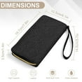 thumbnail image 6 of Womens Wallet Bifold Ladies Cluth Bag Wristlet Wrist Strap Long Purse Black Denim Pattern Texture Design, 6 of 6