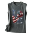thumbnail image 4 of OAVQHLG3B Summer Tops for Women 4th of July Outfits for Women Patriotic ShirtsWomen's Fashion Round Neck Independence Day Printing Sleeveless Tops, 4 of 4