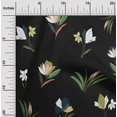 thumbnail image 2 of oneOone Polyester Spandex Black Fabric Floral-Magnolia-Hand Drawn Floral Pattern Quilting Supplies Print Sewing Fabric By The Yard 56 Inch Wide, 2 of 5