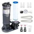 thumbnail image 1 of Swimline HYDROTOOLS 100 SqFt Cartridge Above Ground Pool Filter Pump System, 1 of 8