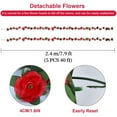 thumbnail image 2 of Topboutique Flower Garland Artificial Rose Vines,5 Pcs 40 ft Fake Hanging Flower Vines Floral Garland,Silk Rose Vines with Green Leaves for Wedding Party Home Wall Room Garden Craft Art Decor,Red, 2 of 8