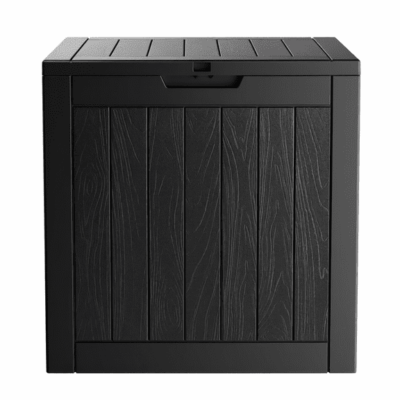 32 Gallon Outdoor Storage Box - Waterproof, Lockable Deck Box in Black for Patio, Garden Tools, Cushions & Package Storage