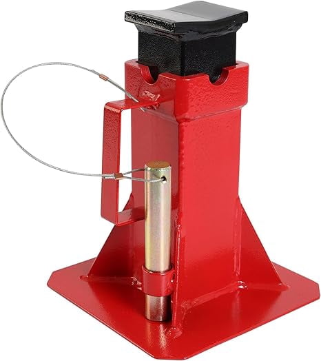 JACK BOSS Heavy Duty 12 Ton Pin Style Adjustable Height Automotive Jack Stands, Red, 1 Pair