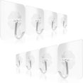 thumbnail image 2 of 12Packs Adhesive Wall Hooks Heavy Duty Wall Hangers Without Nails Seamless Scratch Hooks for Hanging Bathroom Kitchen Office, 2 of 9