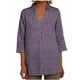 thumbnail image 1 of Vestidos Casuales Para Mujer, Blusas De Mujer De Moda Blusa holgada de lino con cuello en V, manga tres cuartos y botones decorativos para mujer., 1 of 6