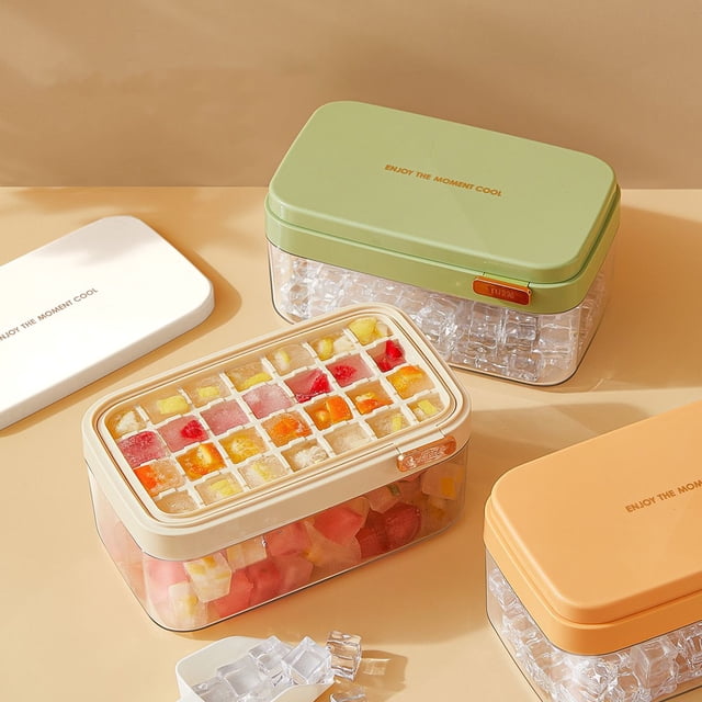 Iumwxz Kitchen Gadgets Kitchen Utensil Set Flip The Ice Tray Household Ice Summer Ice Making Artifact Ice Press-Layer Ice Making Box Kitchen Accessories Yellow Plastic Tax Free Weekend