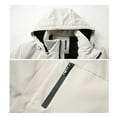thumbnail image 5 of Mens Waterproof Raincoat Fall Winter Hooded Windbreaker Jacket with 3 Pockets Warm Thick Outdoors Hiking Rain Coat (XL, Khaki), 5 of 7