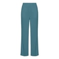 thumbnail image 4 of Womens Wide Leg Pants with Pockets High Waisted Casual Lounge Pants Work Office Pants | CSEONE,Navy L, 4 of 6