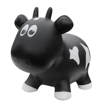 Toddler Boys and Girls Farm Hopper Bounce Toy, Black Cow