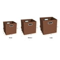 thumbnail image 6 of JIAessentials Set of 4 Foldable Faux Leather Cube Storage Bins Collapsible Baskets 12 inch with Dual Handles - Brown Medium, 6 of 7