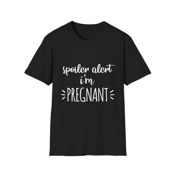 Spoiler Alert I'm Pregnant Pregnancy | Maternity | Family Reunion | Pregnancy Top | Funny Mom | New Mom Gift Unisex Softstyle T-Shirt