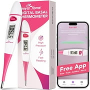 Easy@Home Basal Body Thermometer: BBT for Fertility Prediction with Memory Recall - Accurate Digital Basal Thermometer for Temperature Monitoring with Premom App - EBT-018 (Pink)