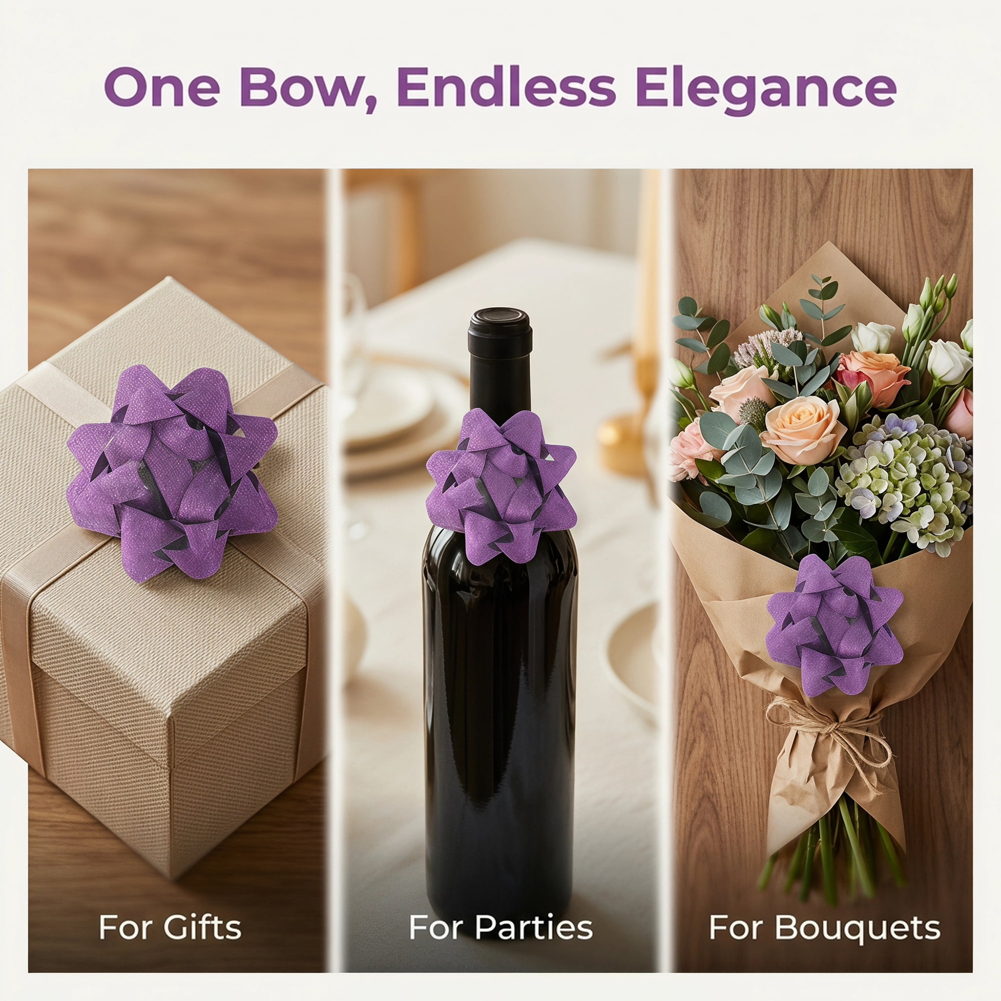 Unique Bargains Pre-Made Gift Bows for Creative Gift Wrapping and Decoration Purple
