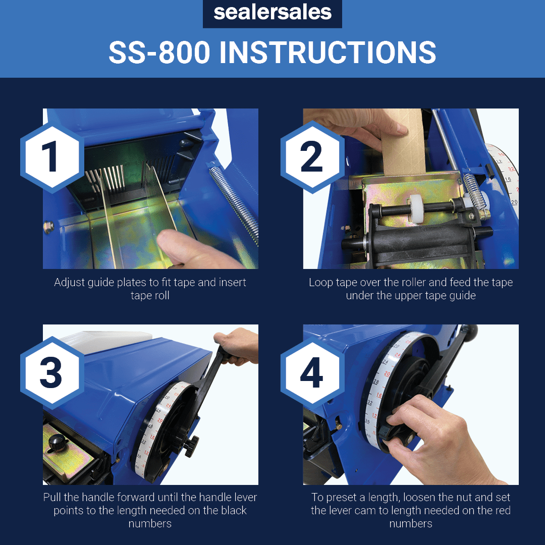 Sealer Sales Manual Gummed Tape Kraft Paper Tape Dispenser