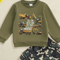 thumbnail image 4 of HCNTES Baby Boy Winter Clothes Toddler Boys Clothes Fall Winter Outfit Sets 12M 18M 2T 3T 4T 5T 2Pcs Set Boys Long Sleeved Solid Color Crewneck Letter Printed Sweatshirt Trousers Suit, 4 of 4