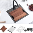 thumbnail image 1 of Drop in Kitchen Sink Workstation  Nano  Stainless Steel Deep Single Bowl with Quick Drainage &amp; Tarnish- Surface for Bar  Laundry  RV  Includes Accessories, 1 of 5