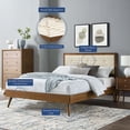 thumbnail image 5 of Willow King Wood Platform Bed With Splayed Legs Walnut Beige, 5 of 12